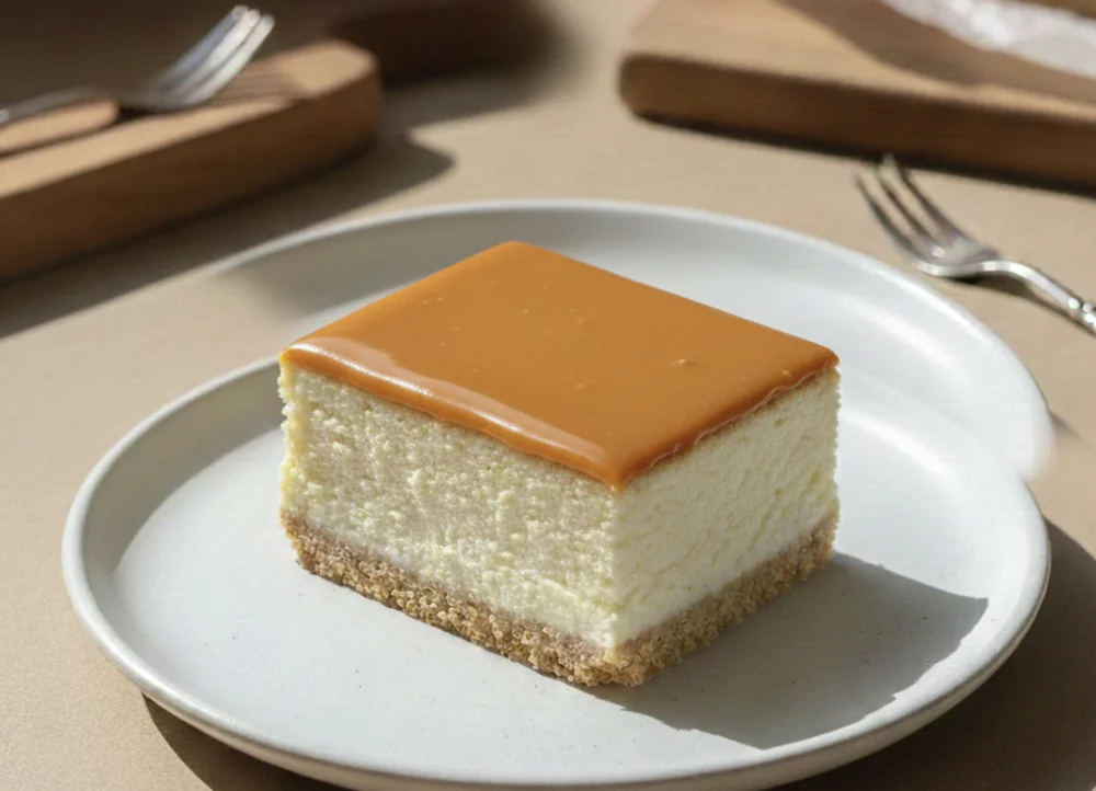 Gastronomy Express Karamelli Cheesecake - Ev yapımı karamel soslu ve fırınlanmış New York usulü cheesecake dilimi
